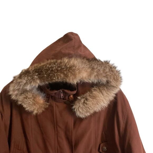 Larry Levine Women's Sz S Removable Raccoon Fur Hood Winter Parka Anorak - Picture 5 of 14